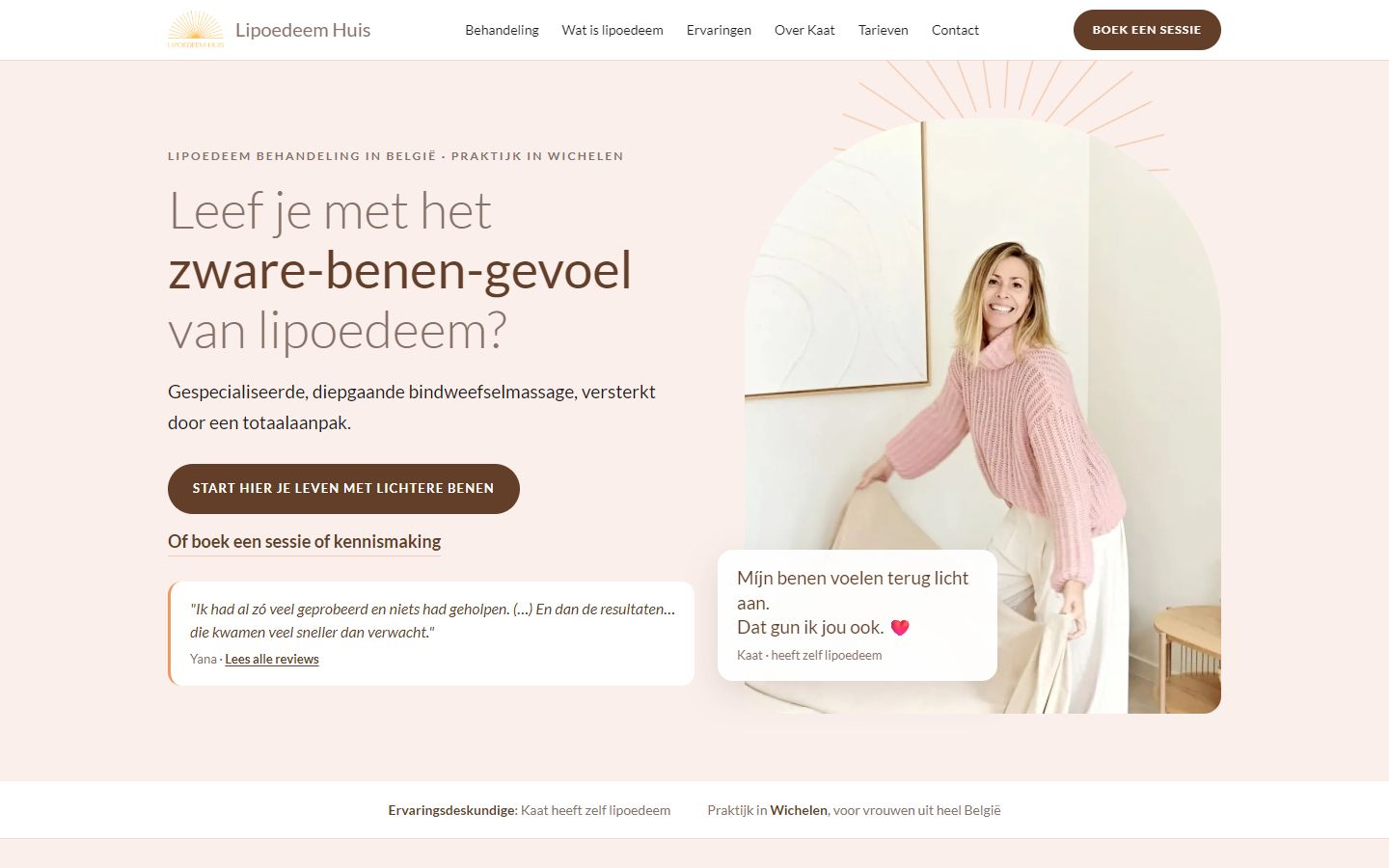 Startpagina van lipoedeemhuis.be