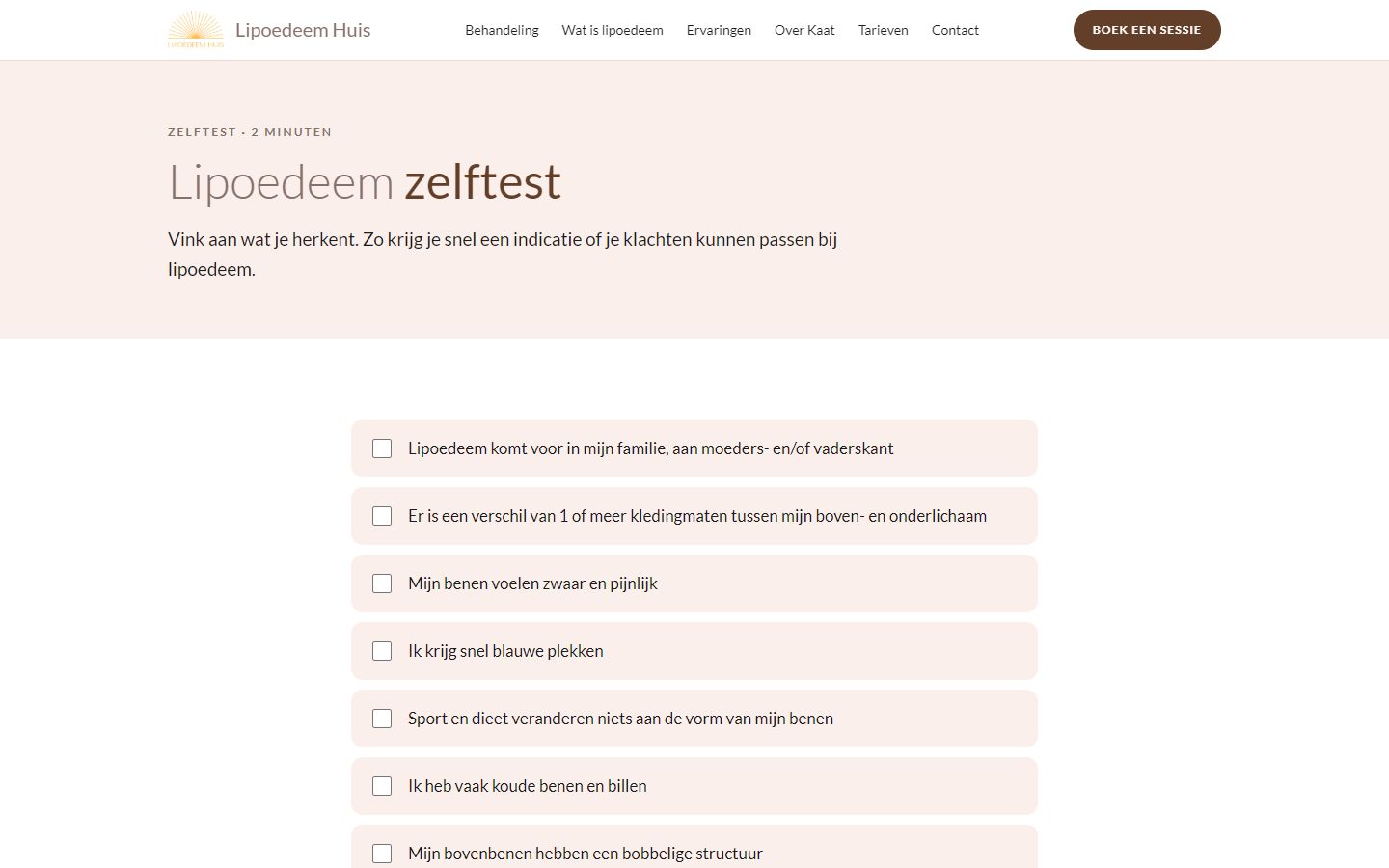 De zelftest op lipoedeemhuis.be